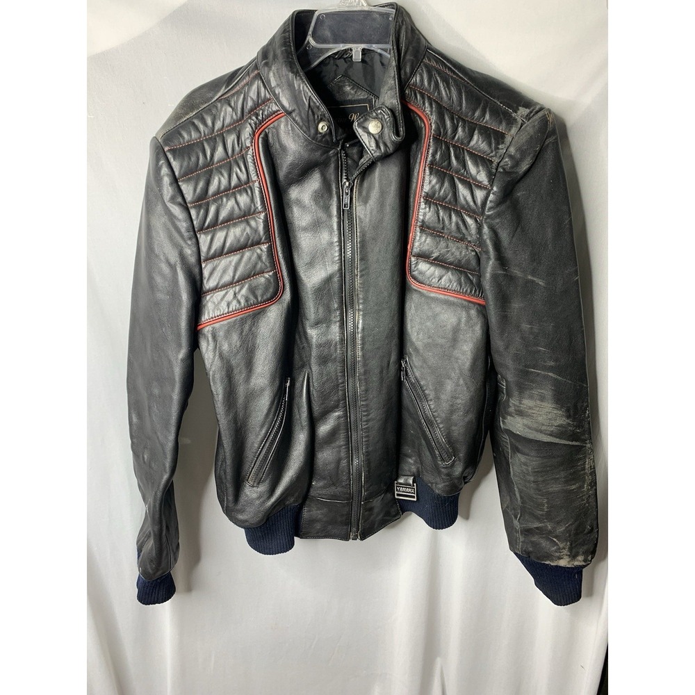 Vintage Maxim Wear Yamaha Mens‎ Sz 44 Leather Jacket Vintage Distressed Korea